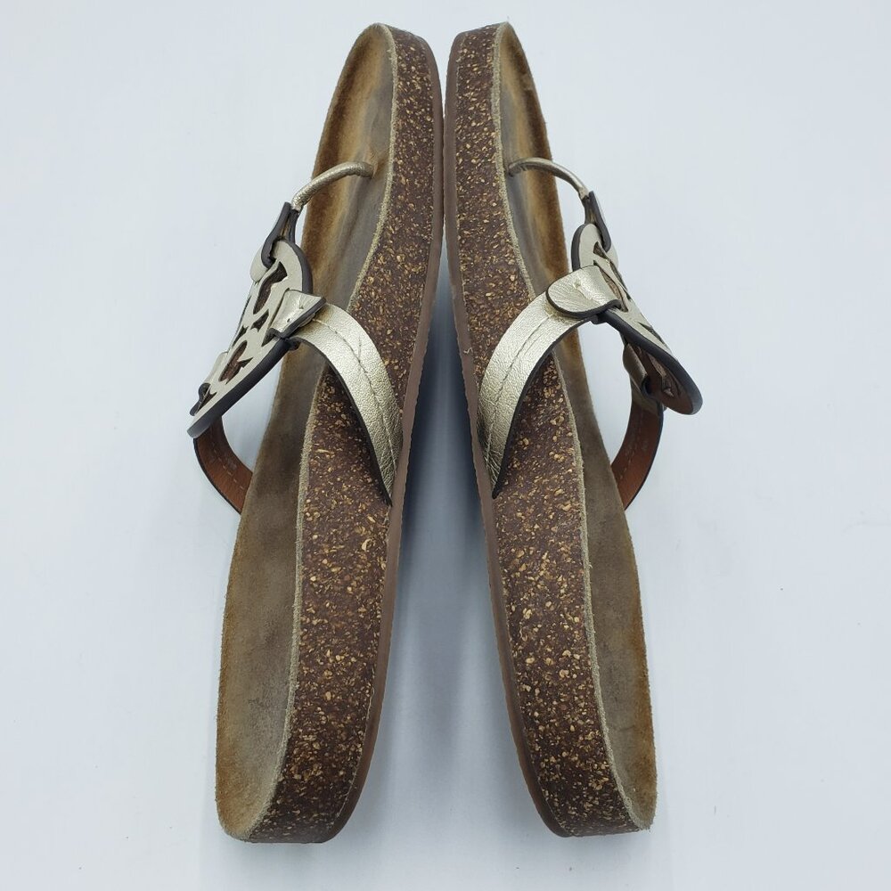 Tory Burch Miller Cloud Sandals 10 Womens Thong Slip On Gold - Picture 5 of 7